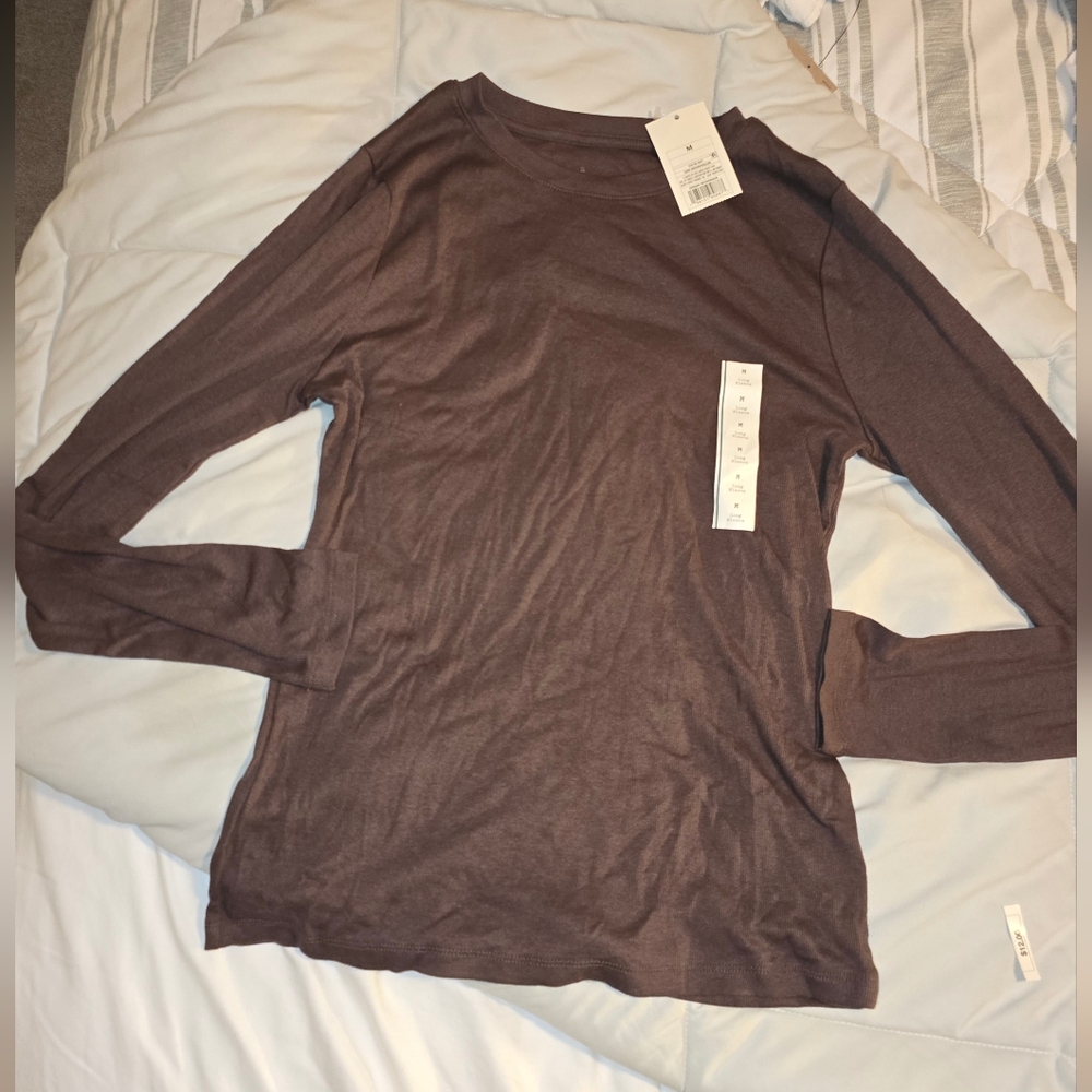 a new day Brown Long Sleeve Top